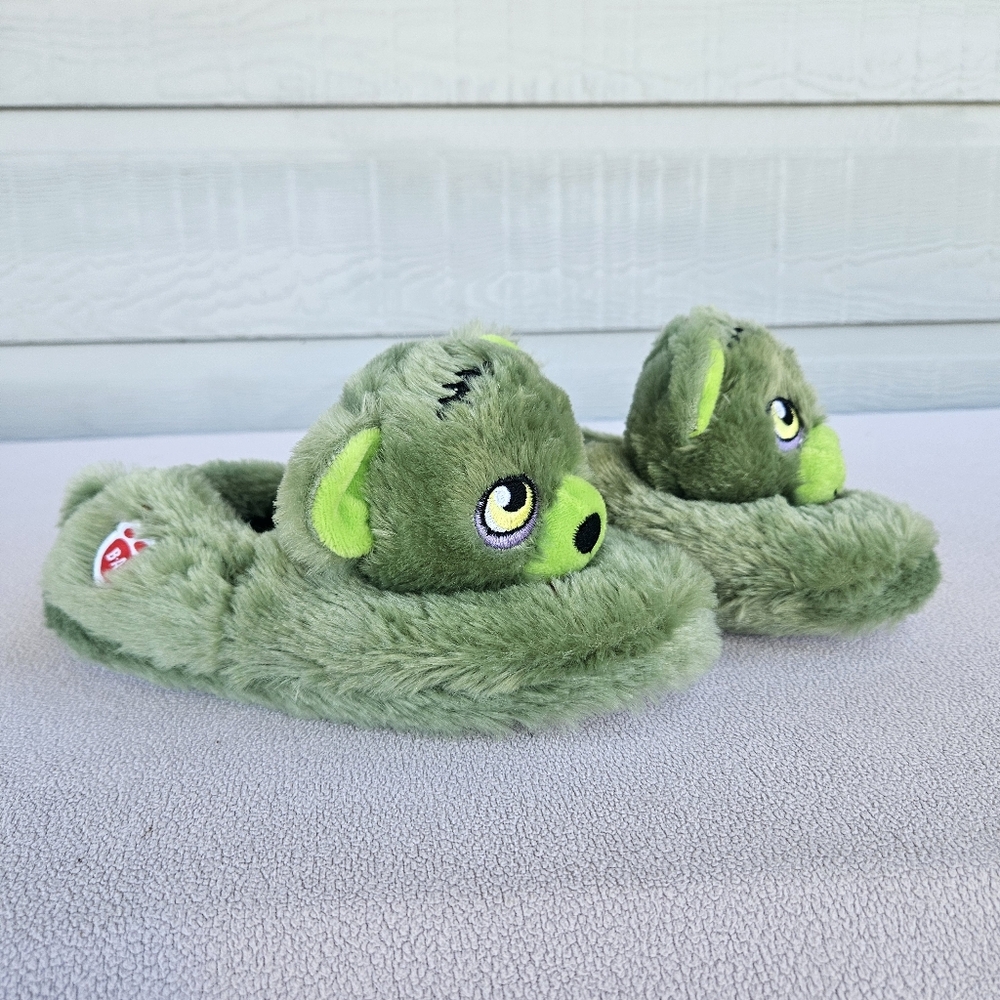 Build A Bear Halloween Zombie Bear House Slippers Shoes Youth SZ 1 2 Green